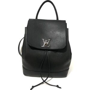 Authentic Louis Vuitton Taurillon Black Leather Lockme Backpack
